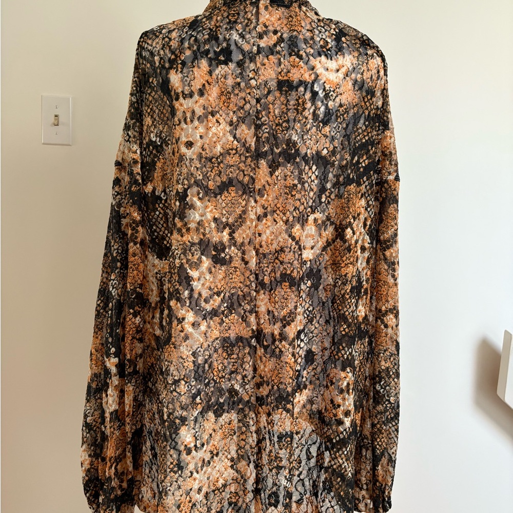 Free People Out For The Night Snake Print Blouse - Picture 7 of 10